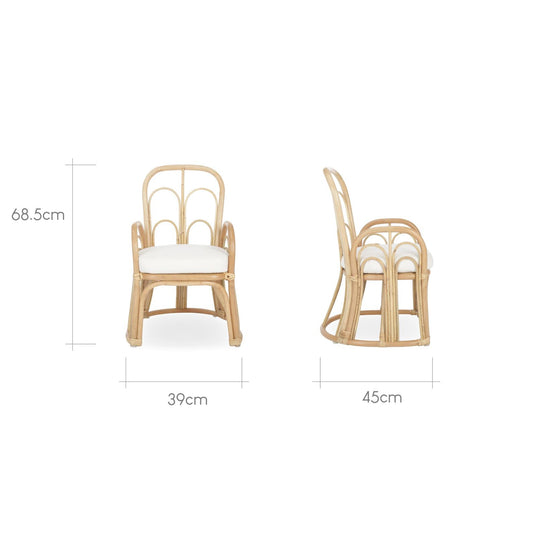 CuddleCo Aria Wave Children's Chair - Rattan