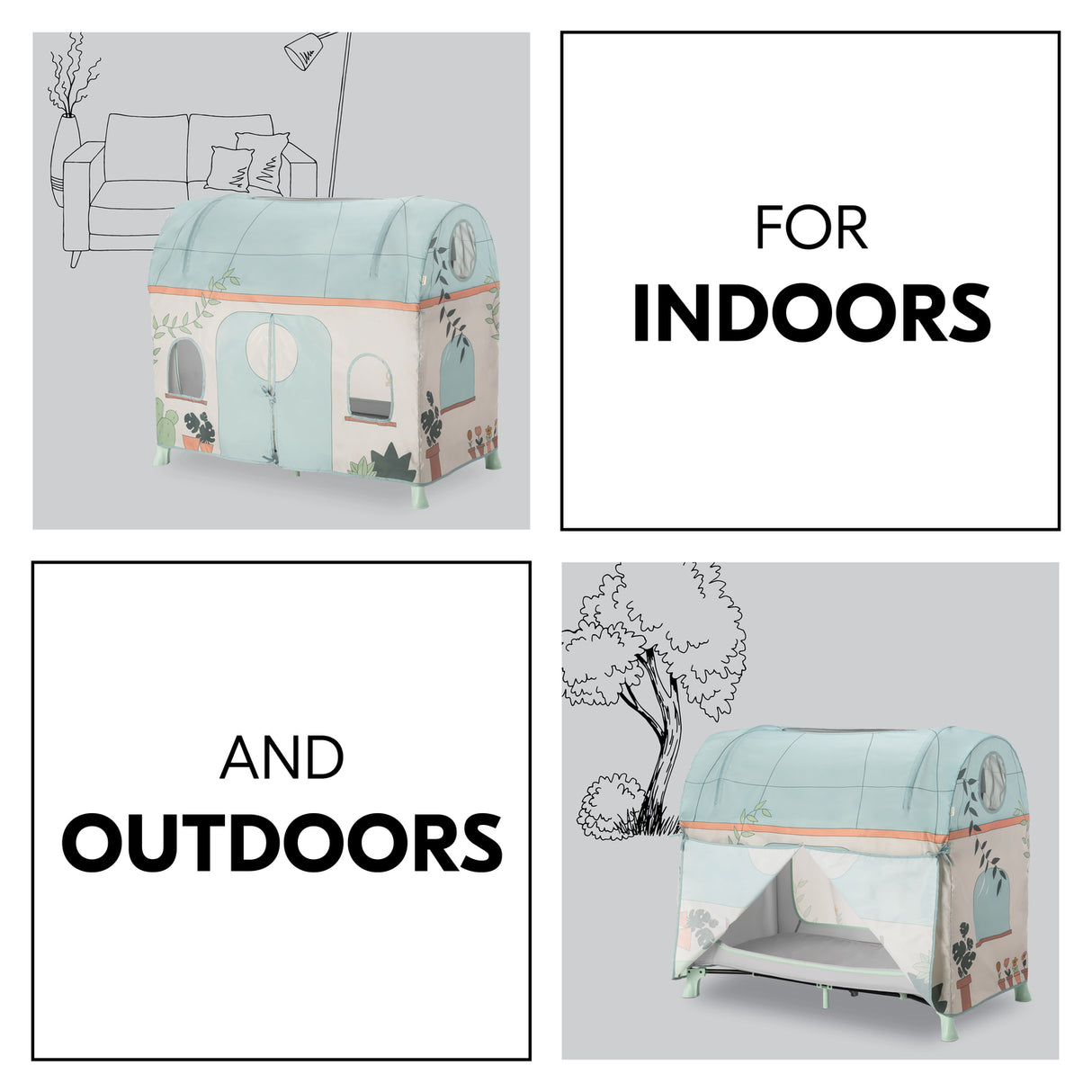 Hauck Travel Cot Play Cover - Plants