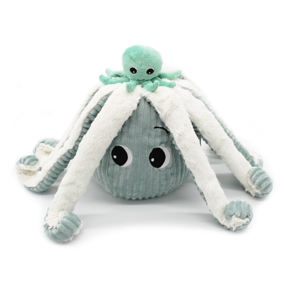 Les Ptipotos Plush Cuddly Toy: Olly the Octopus Dad & Baby - Mint