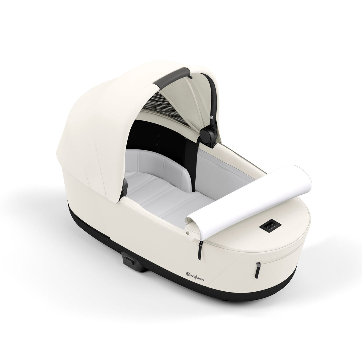 Cybex Priam Travel System with Accessories, Cloud T Car Seat & ISOFIX Base - Off White / Rose Gold Frame