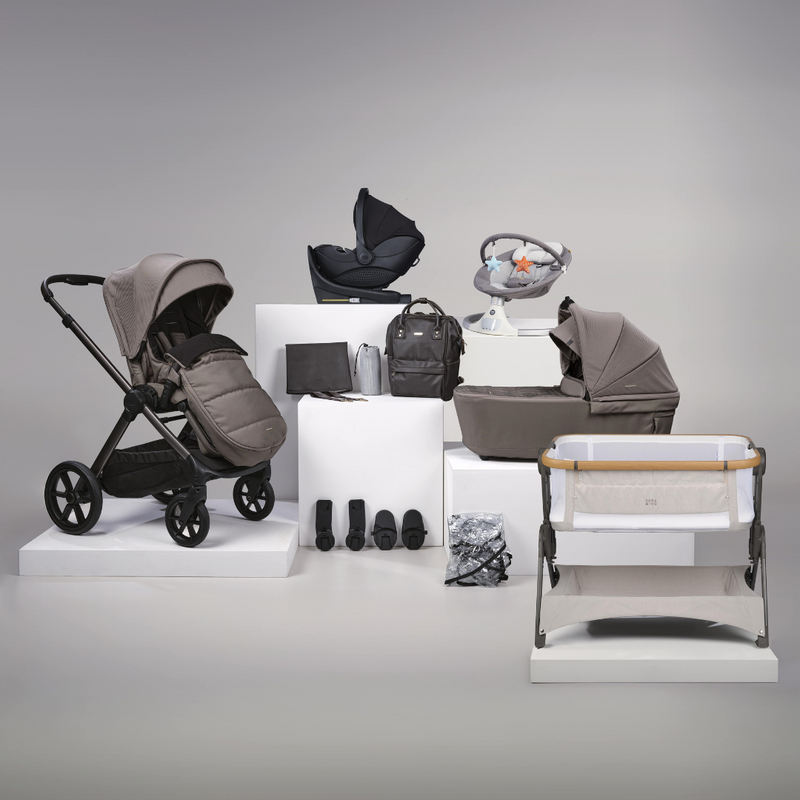 BabaBing 16 Piece Raffi Travel & Home Bundle with Spin Car Seat & ISOFIX Base - Mink