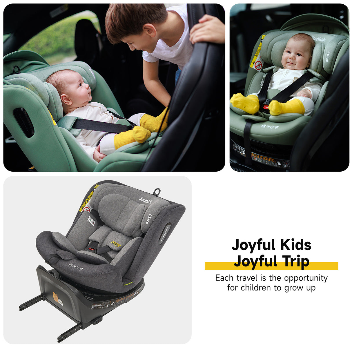 Jovikids Ranger Rotating Car Seat - Grey