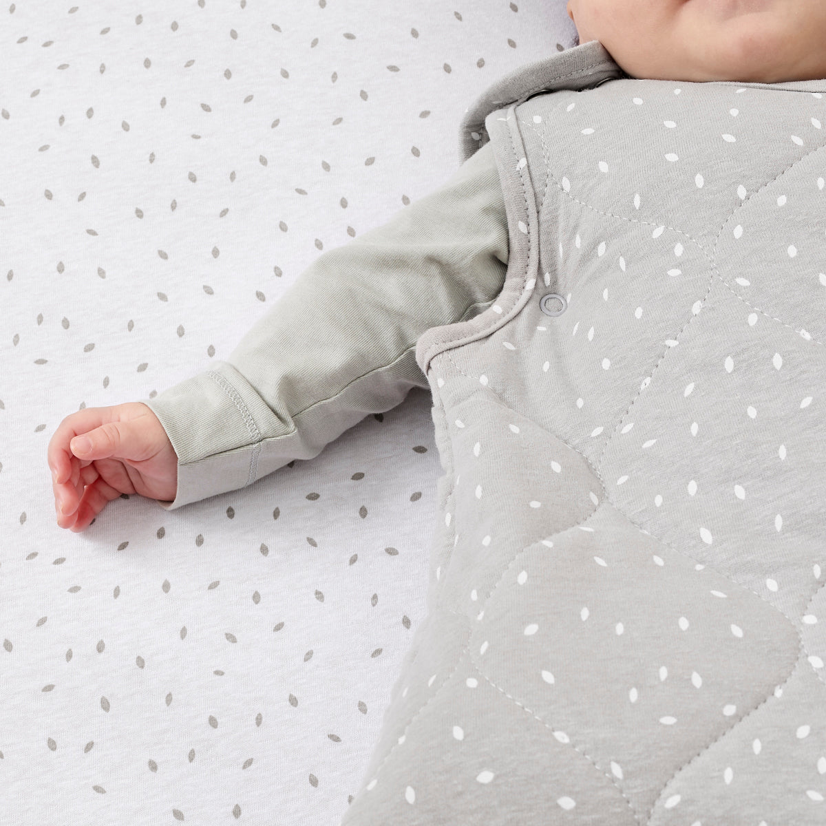 Little Green Sheep Organic Baby Sleeping Bag | 2.5 Tog | 0-6 Months - Dove Rice
