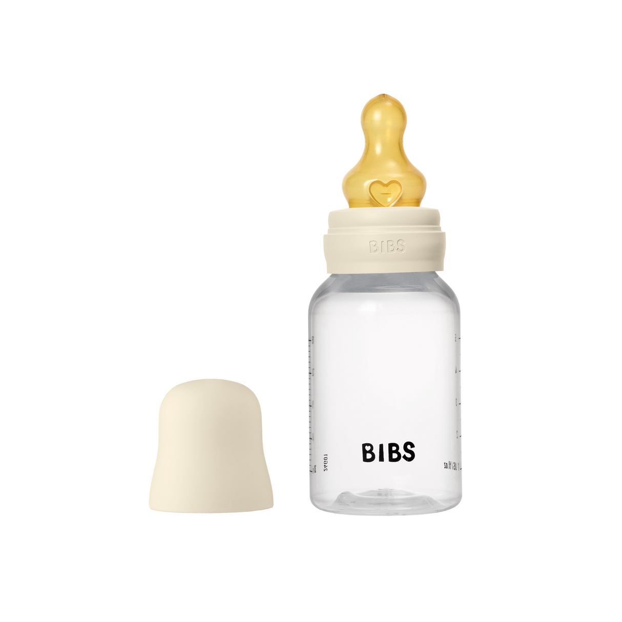 BIBS Slow Flow 2 Pack 150ml Round Latex Baby Bottle Set - Ivory