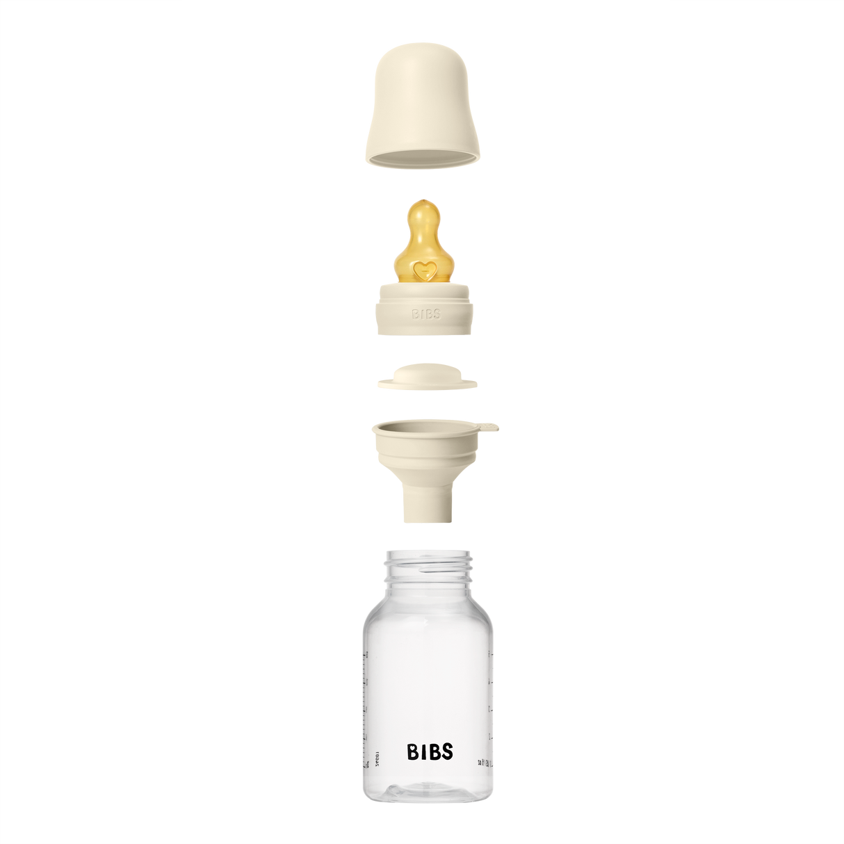 BIBS Slow Flow 2 Pack 150ml Round Latex Baby Bottle Set - Ivory