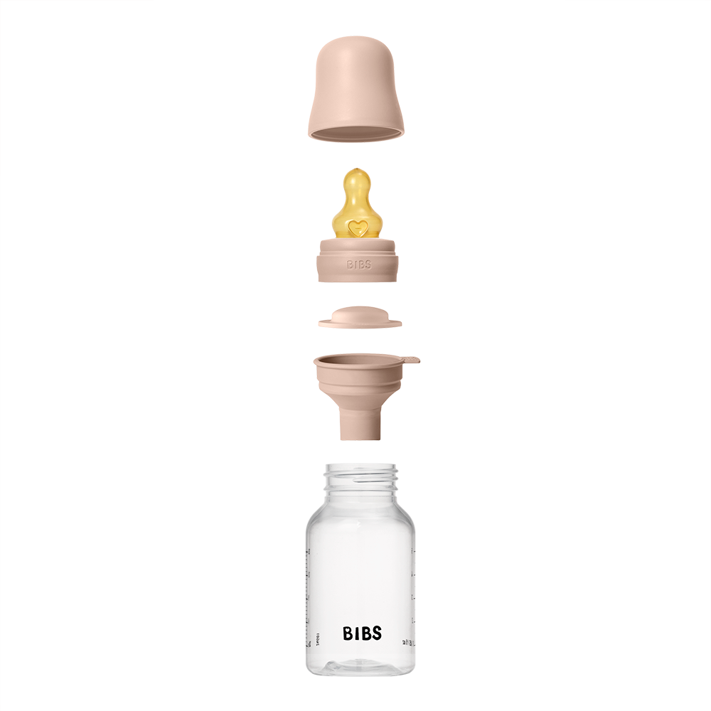 BIBS Slow Flow 150ml Latex Baby Bottle - Blush