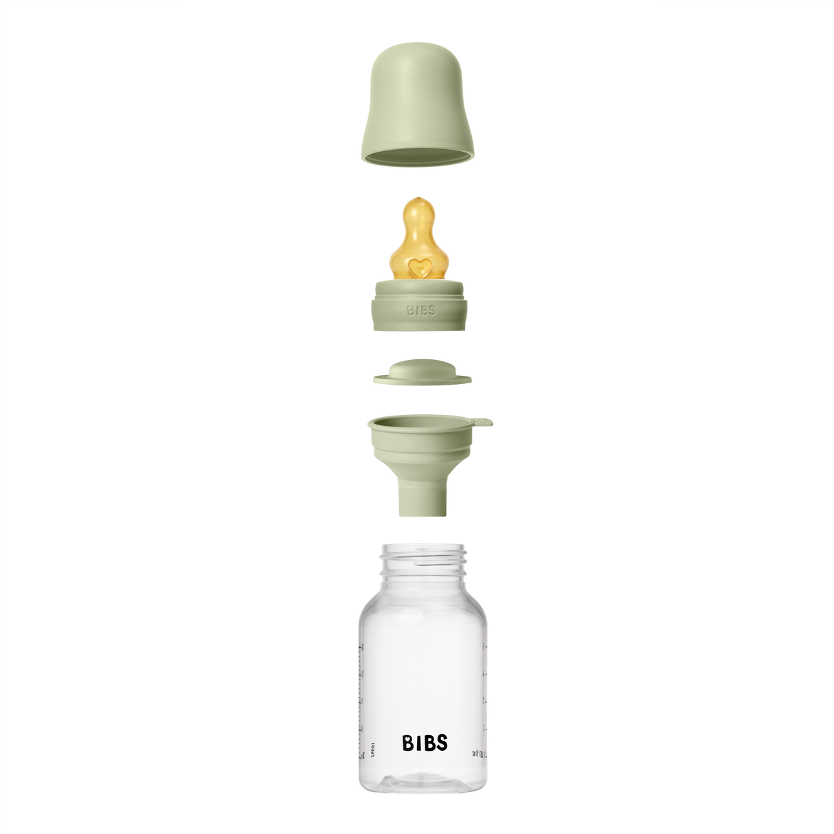 BIBS Slow Flow 150ml Round Latex Baby Bottle - Sage