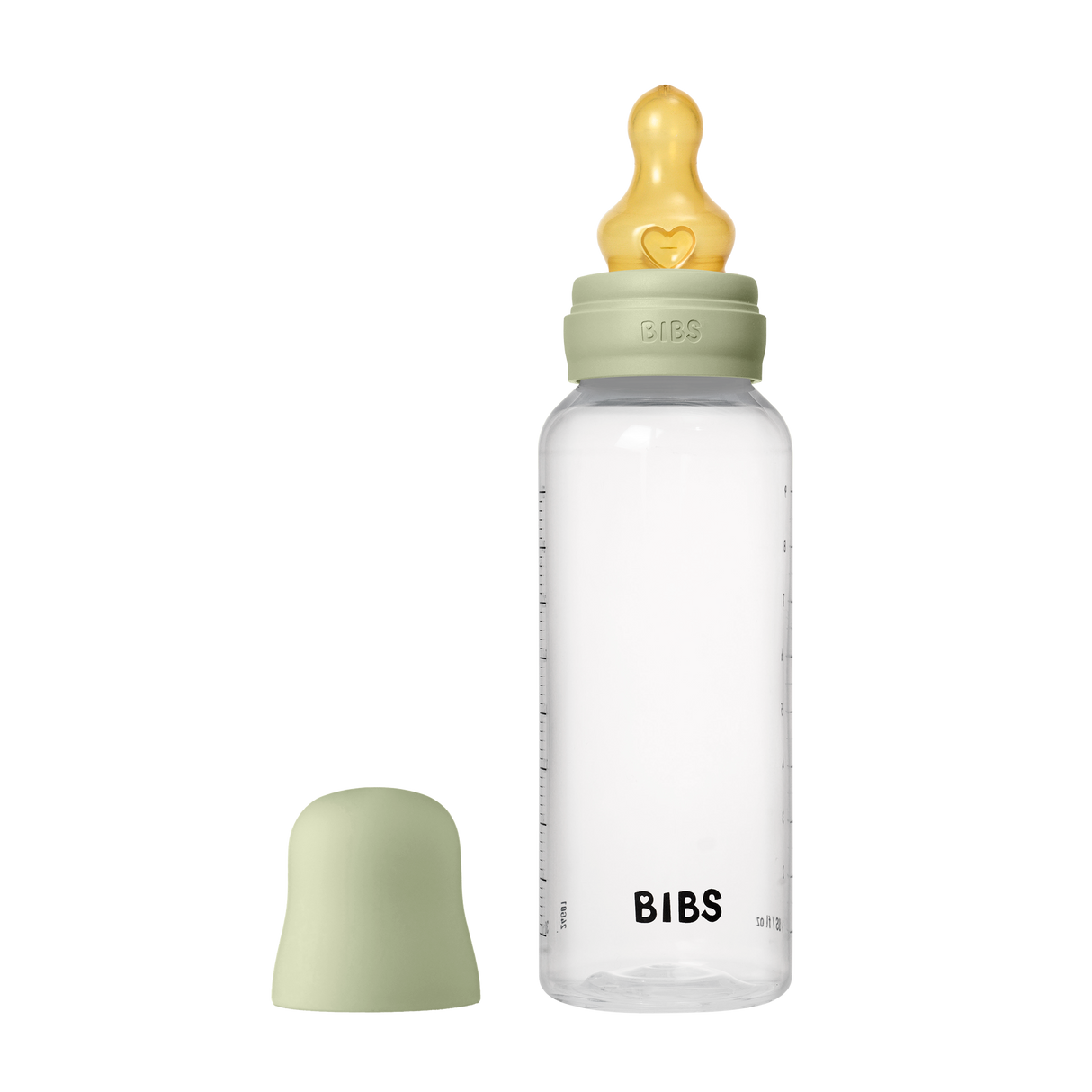 BIBS Medium Flow 270ml Round Latex Baby Bottle - Sage