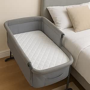 Callowesse Next2Me Mattress | Soft Quilted Microfibre Baby Crib Mattress | Hypoallergenic, Breathable & Machine Washable - 83x50cm