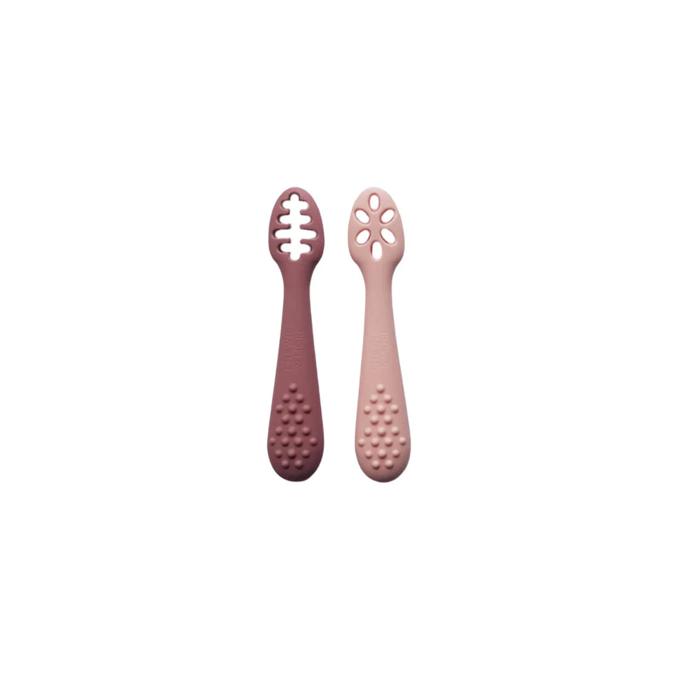 Chewies Silicone Weaning & Training Spoons 2 Pack - Blush/Rose