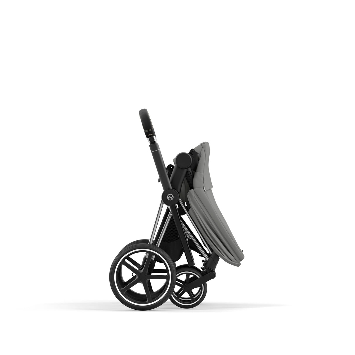 Cybex Priam Travel System with Accessories, Cloud T Car Seat & ISOFIX Base - Mirage Grey / Chrome Black Frame