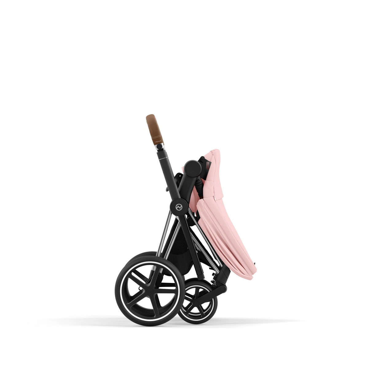 Cybex Priam Travel System with Accessories, Cloud T Car Seat & ISOFIX Base - Peach Pink / Chrome Brown Frame