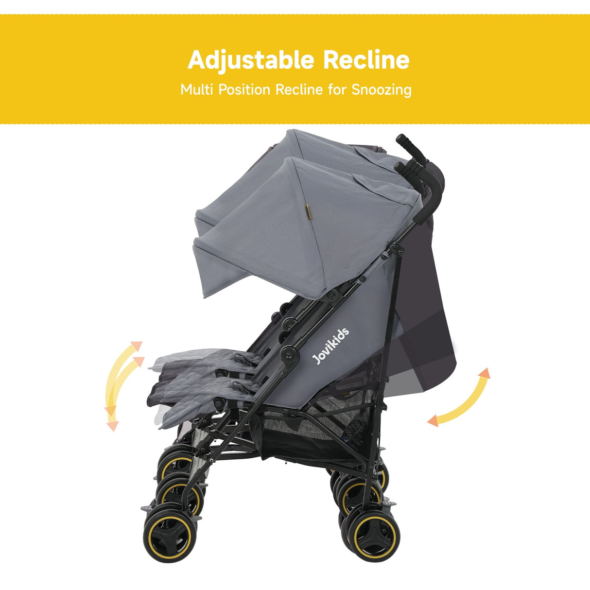 Jovikids Ezra Twin Double Stroller - Grey