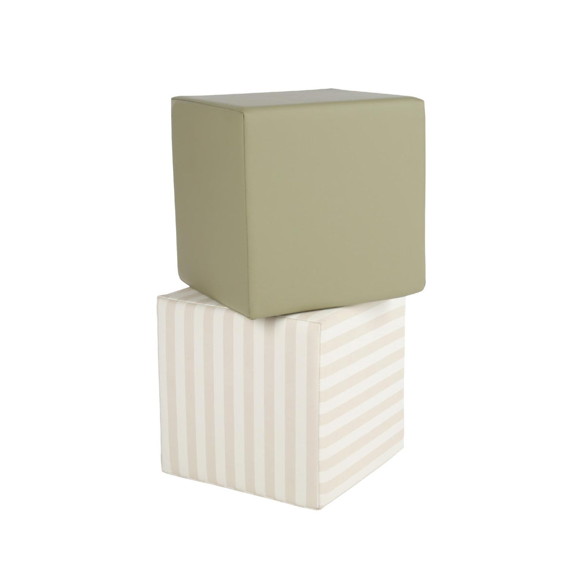 CuddleCo Soft Play Cubes 2pc - Cookie Stripe/Olive