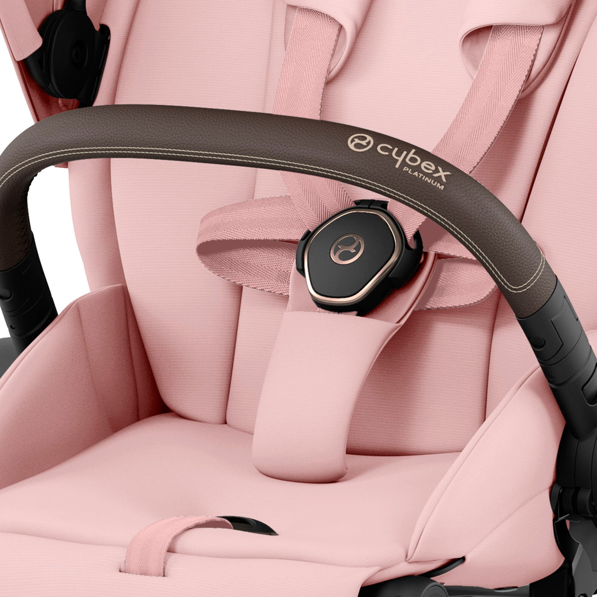 Cybex Priam Travel System with Accessories, Cloud T Car Seat & ISOFIX Base - Peach Pink / Rose Gold Frame