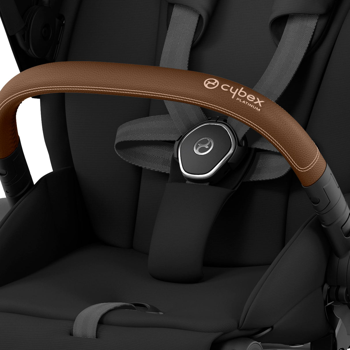 Cybex Priam Travel System with Accessories, Cloud T Car Seat & ISOFIX Base - Sepia Black / Chrome Brown Frame