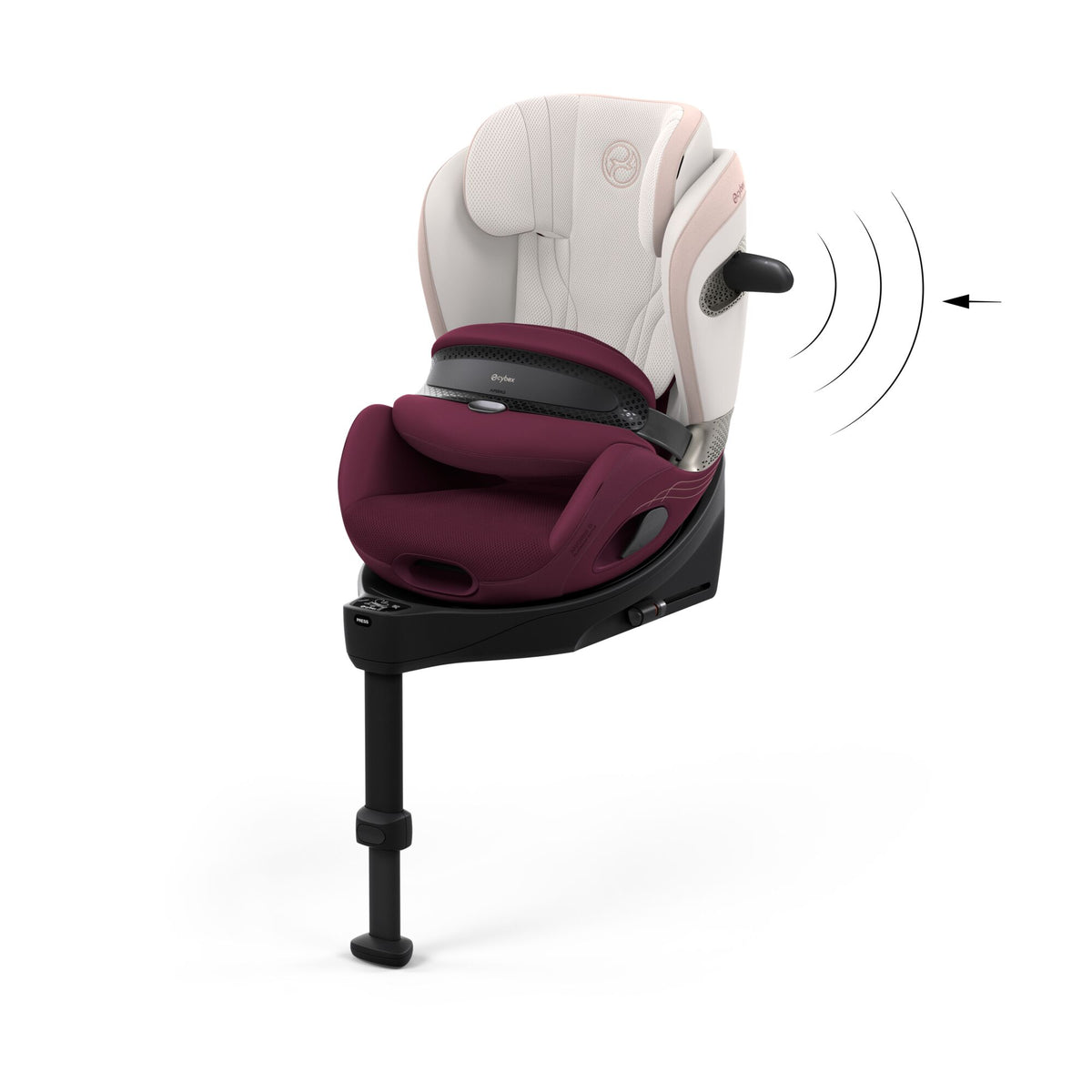 Cybex Anoris Si i-Size Airbag Car Seat with ISOFIX Base - STYLE Quartz Pink
