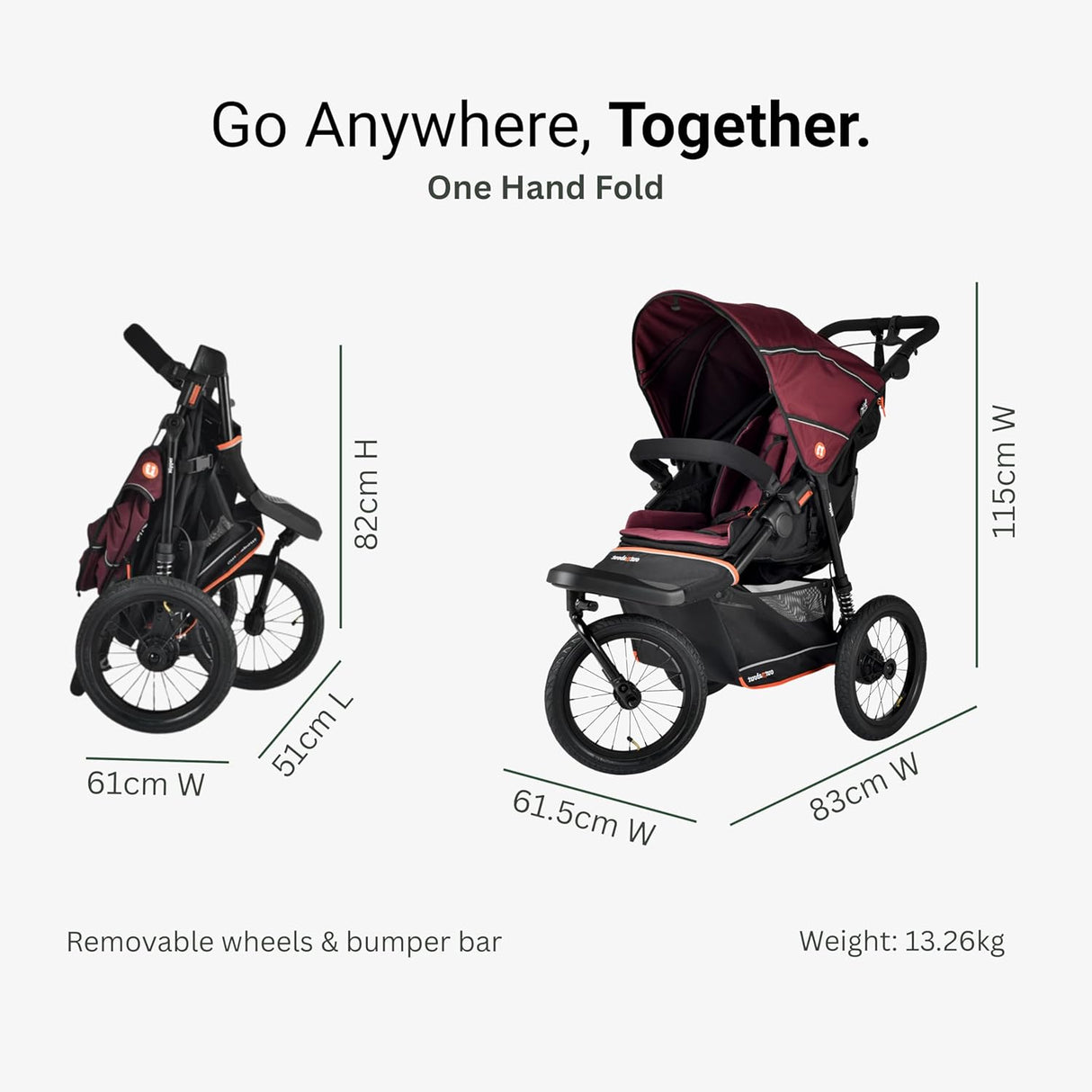 Out n About Nipper V6 Plus Single Pushchair - Summit Black