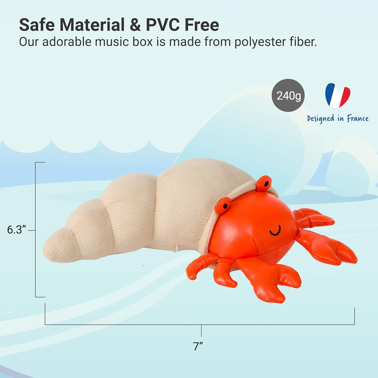 Little Big Friends: Sea Collection Pull-String Musical Animal Toy - Brigette the Hermit Crab