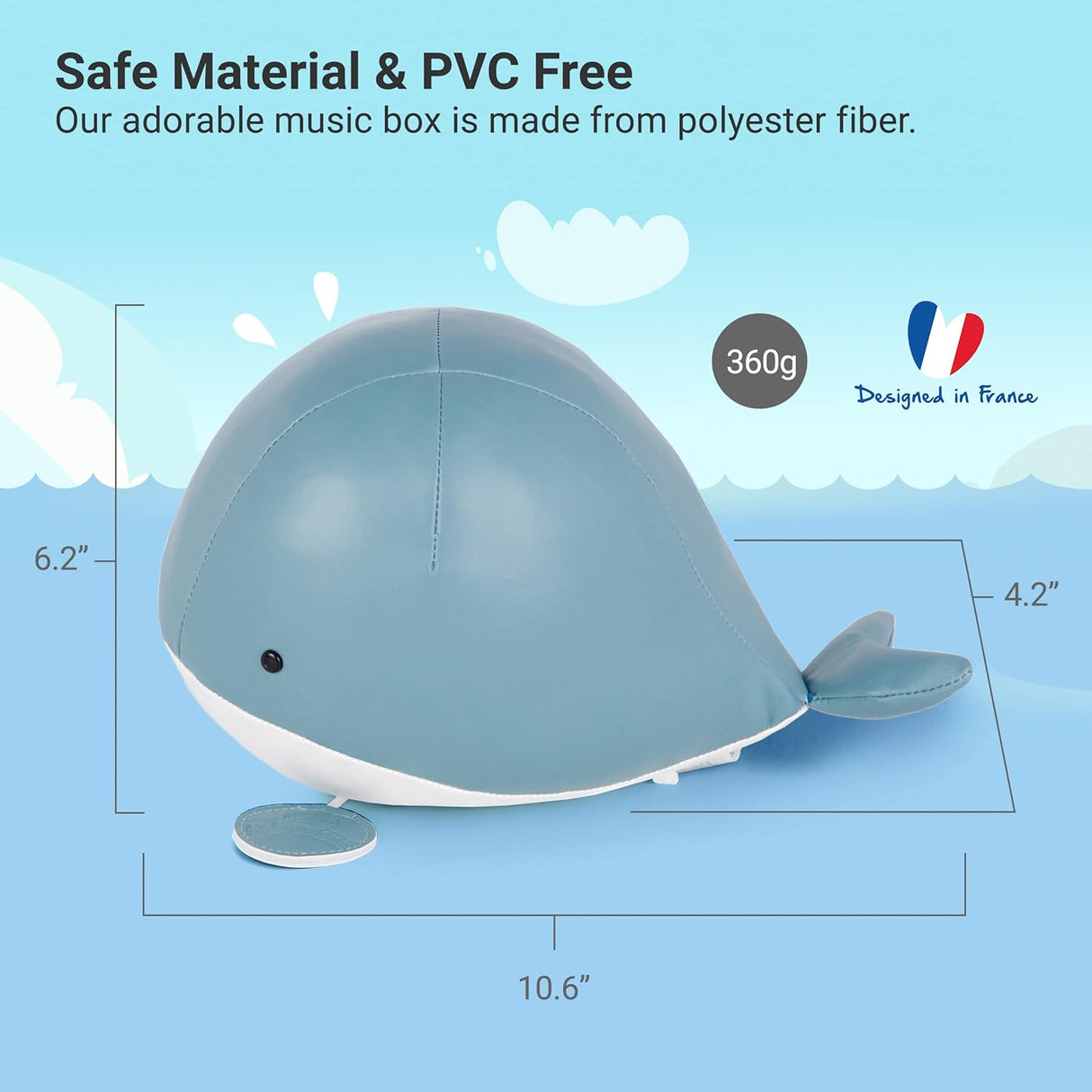 Little Big Friends: Sea Collection Pull-String Musical Animal Toy - Madeleine the Whale