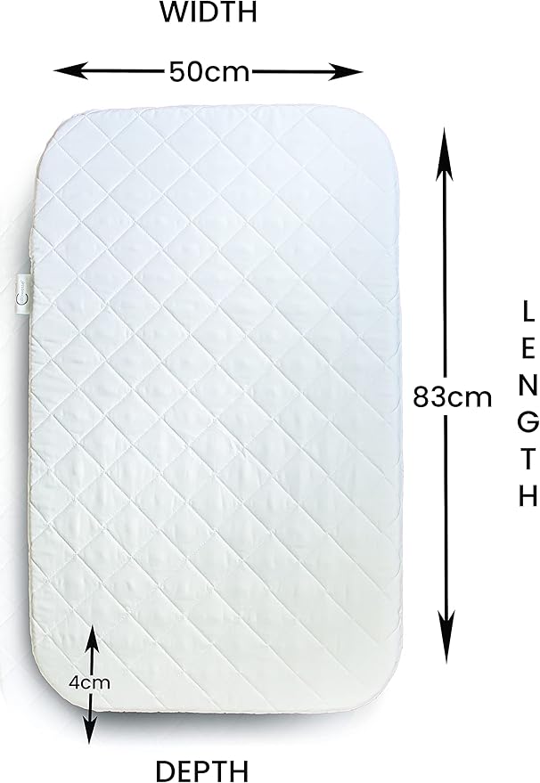 Callowesse Next2Me Mattress | Soft Quilted Microfibre Baby Crib Mattress | Hypoallergenic, Breathable & Machine Washable - 83x50cm