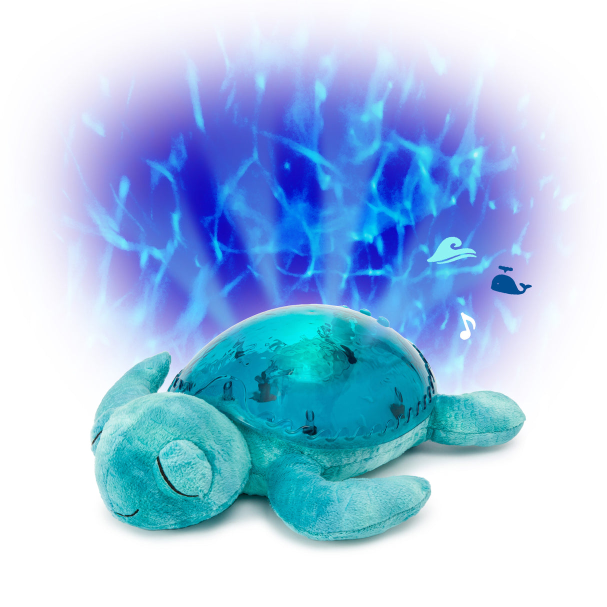 Cloud B Tranquil Turtle Rechargeable Projector Nightlight with White Noise Soothing Sounds - Aqua Blue