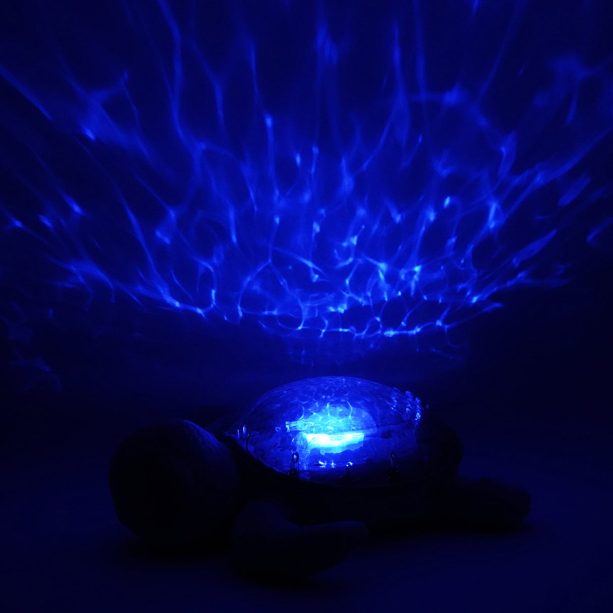 Cloud B Tranquil Turtle Rechargeable Projector Nightlight with White Noise Soothing Sounds - Ocean Blue