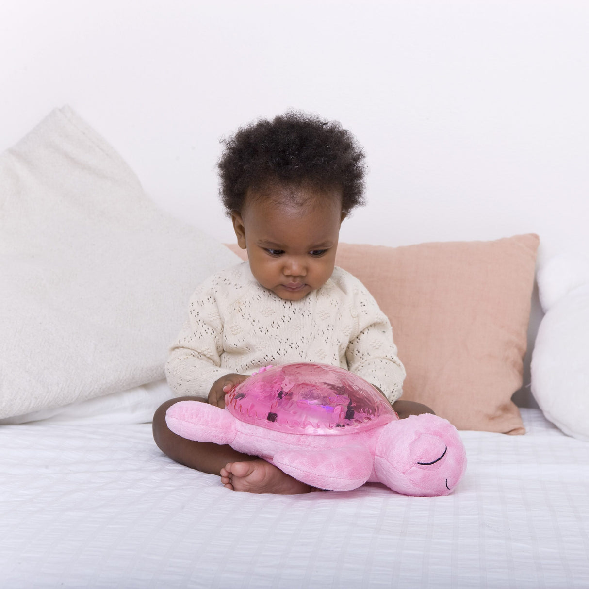 Cloud B Tranquil Turtle Rechargeable Projector Nightlight with White Noise Soothing Sounds - Pink