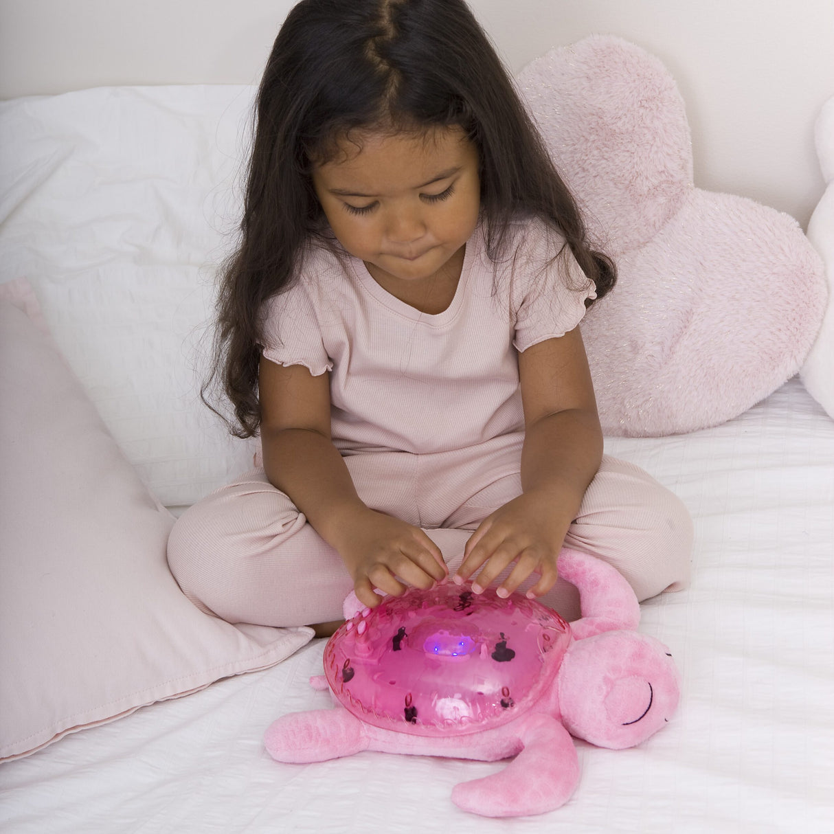 Cloud B Tranquil Turtle Rechargeable Projector Nightlight with White Noise Soothing Sounds - Pink