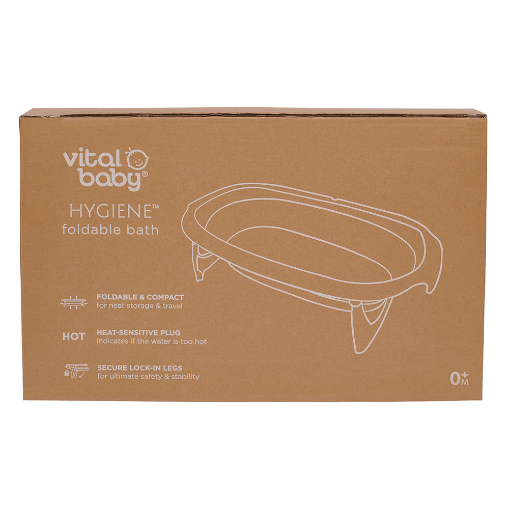 Vital Baby Foldable Compact Baby Bath - White & Grey