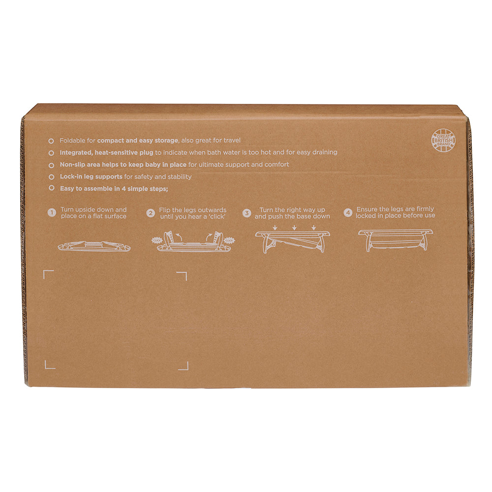 Vital Baby Foldable Compact Baby Bath - White & Grey