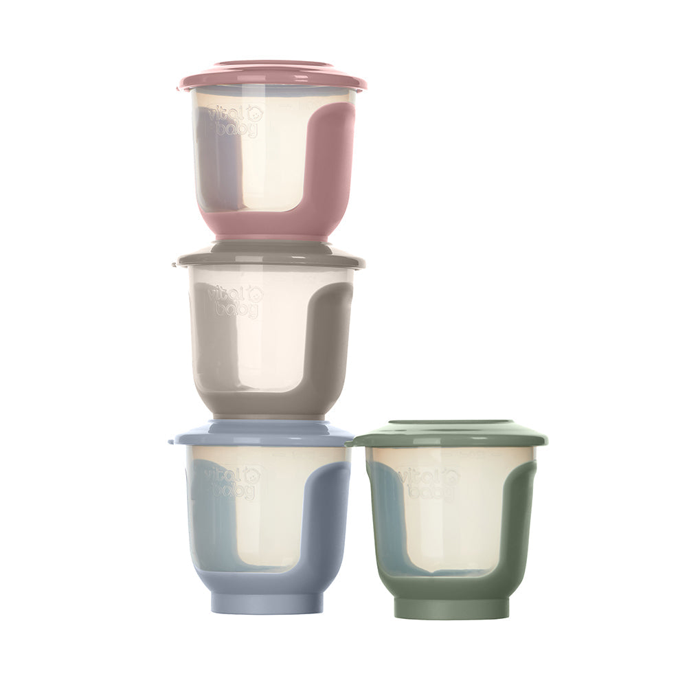 Vital Baby Store & Wean Pots 120ml - 4 Pack