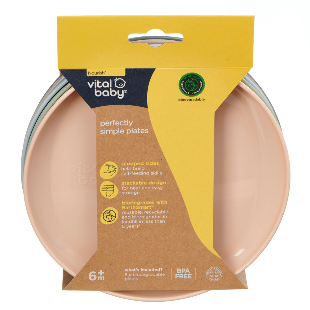 Vital Baby Perfectly Simple Plates 5 Pack - Natural