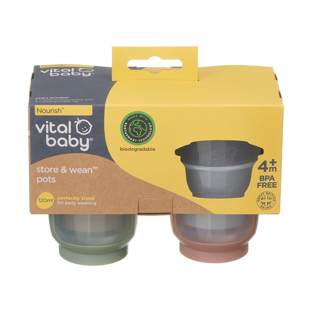 Vital Baby Store & Wean Pots 120ml - 4 Pack