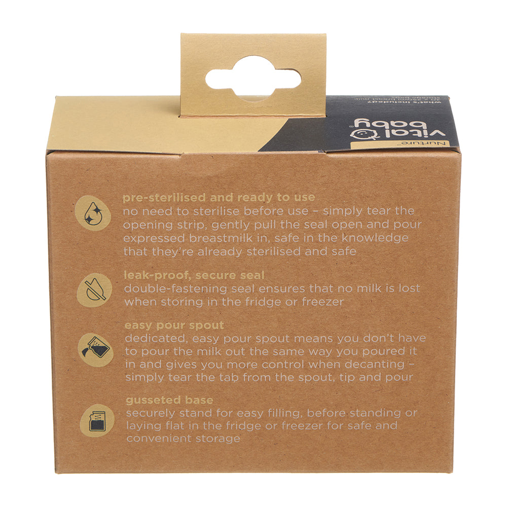 Vital Baby Easy Pour Breast Milk Storage Bags - 30 Pack