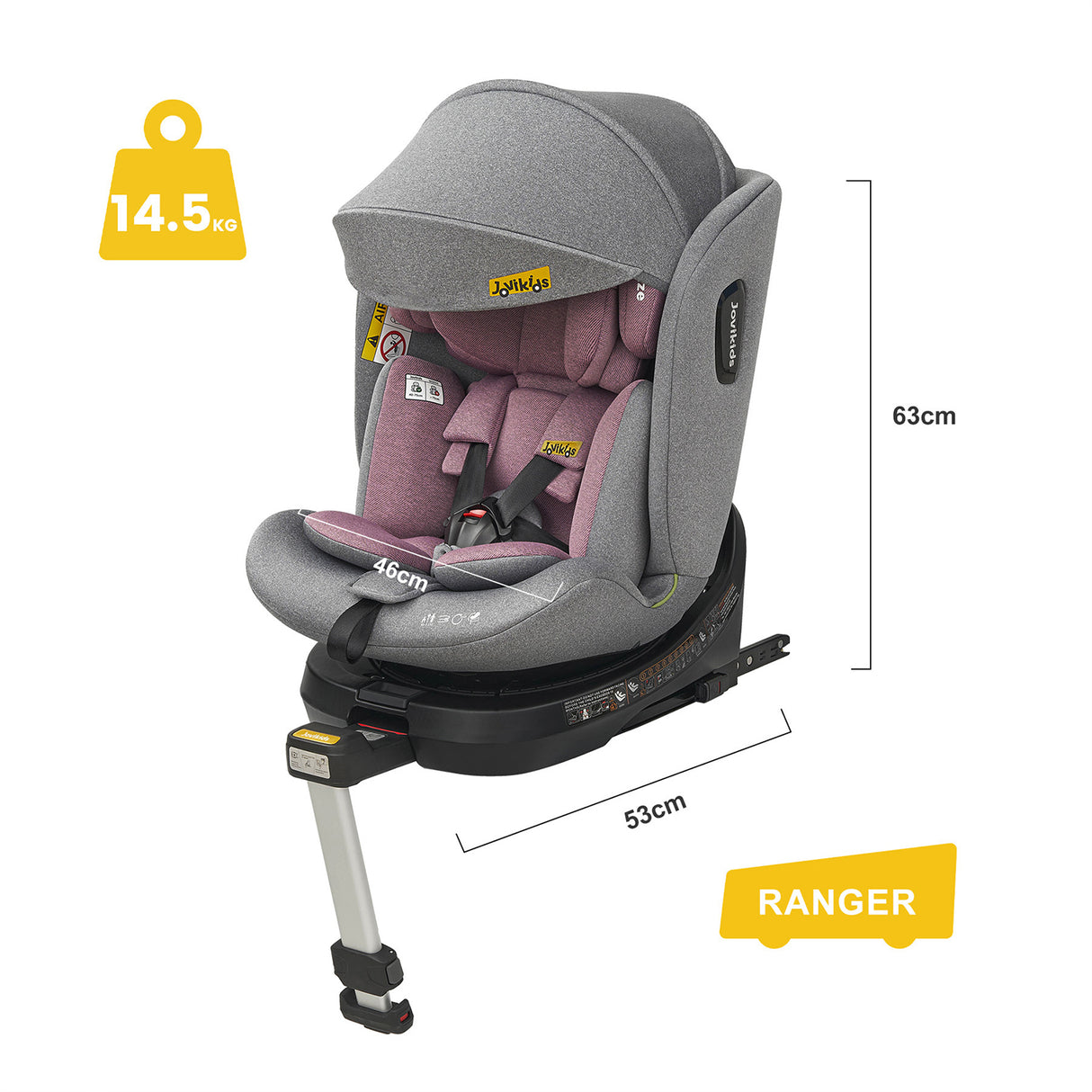 Jovikids Ranger Rotating Car Seat - Pink