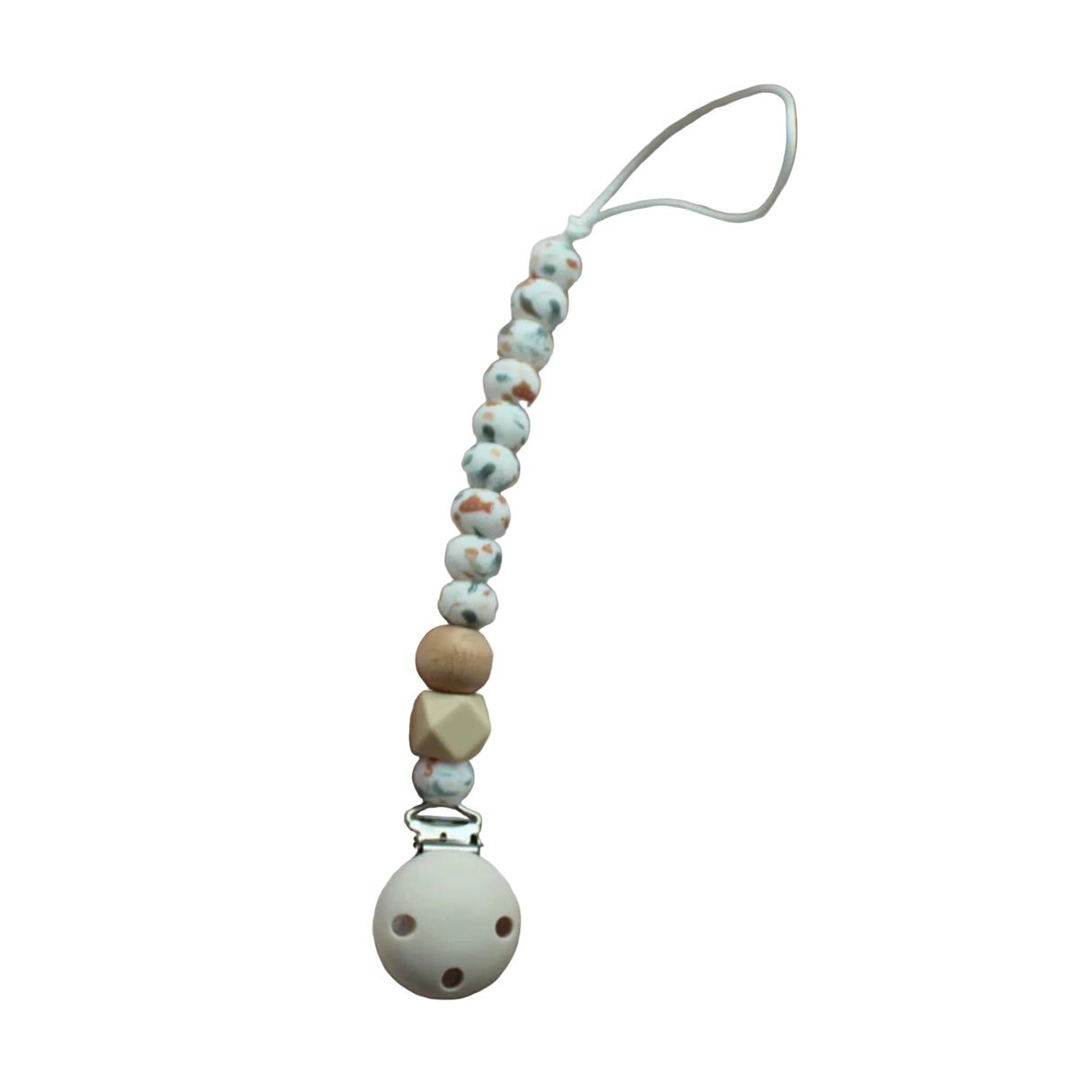 Chewies Silicone Zoo Teething Pacifier Clip - Sage/Cream