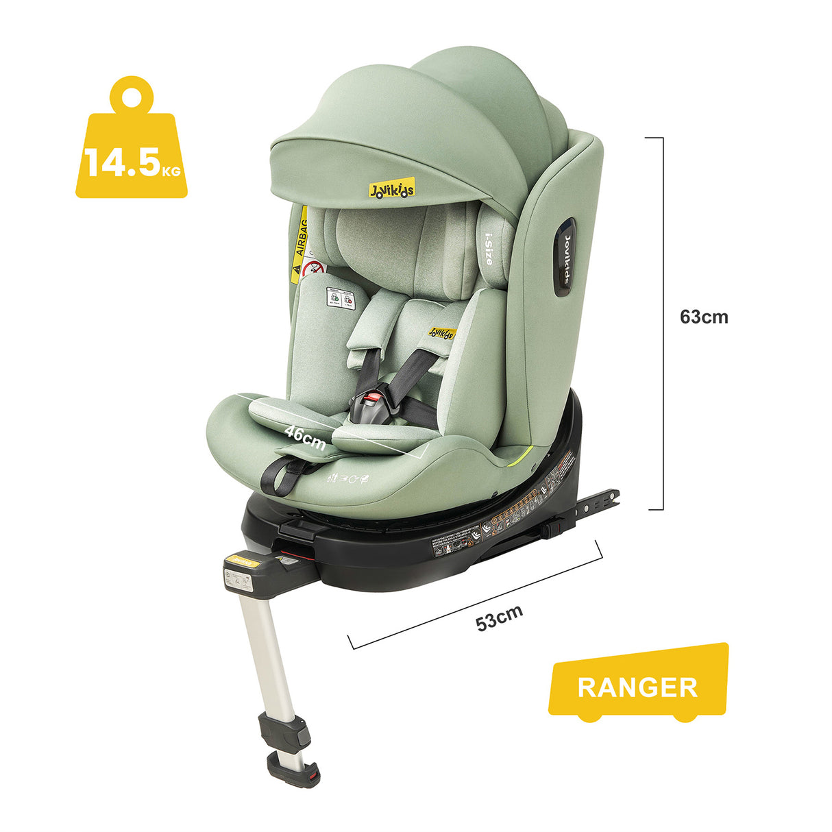 Jovikids Ranger Rotating Car Seat - Green