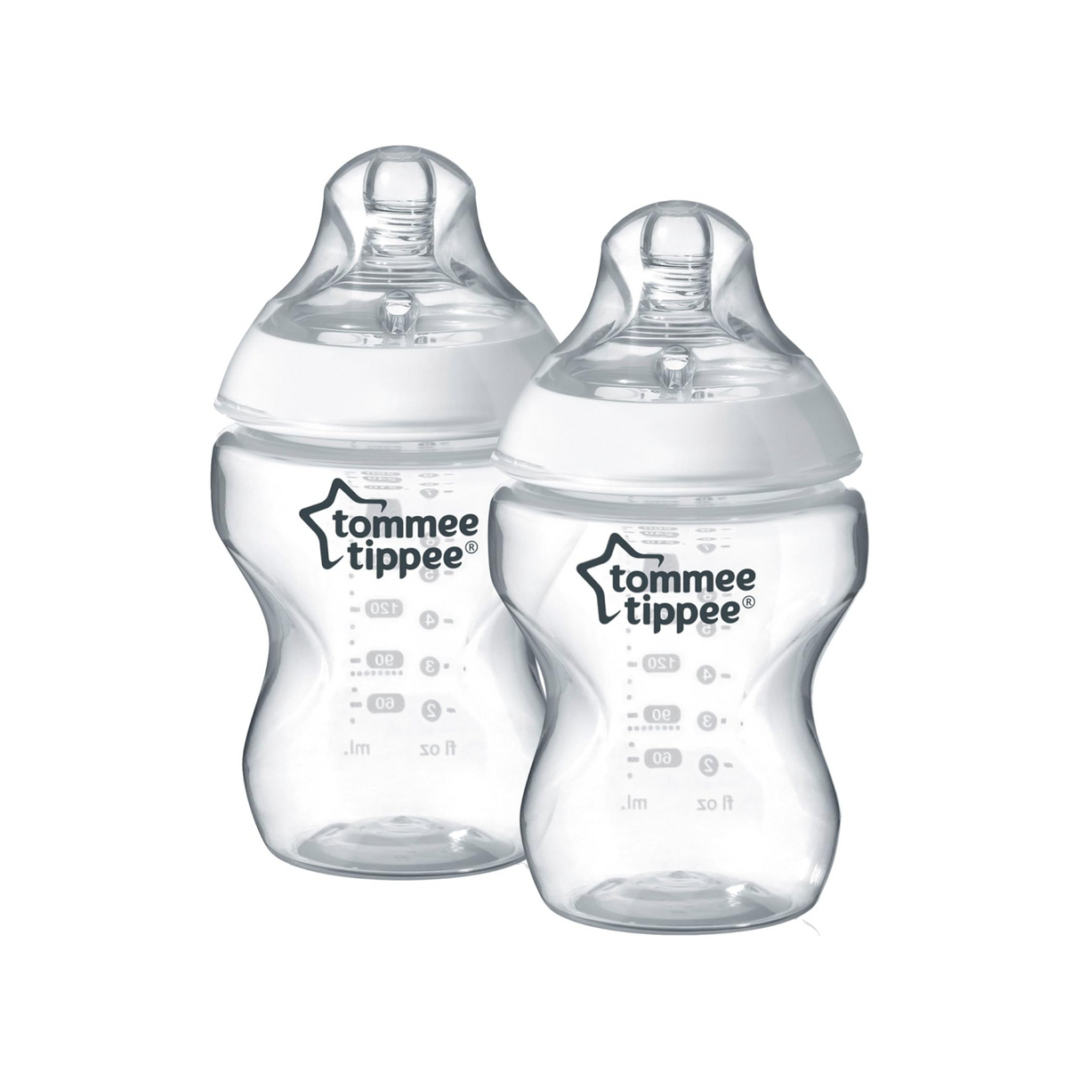 Tommee Tippee 260ml 0 Month+ Slow Flow Closer to Nature Baby Bottles - 2 Pack
