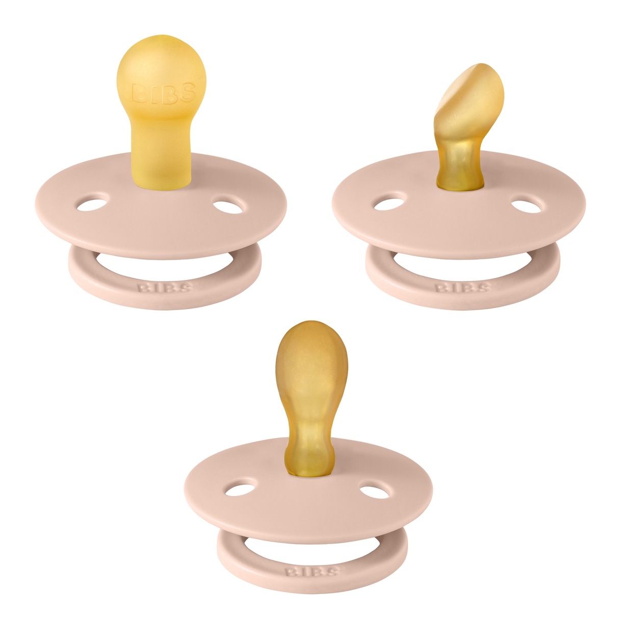 BIBS Colour Try It 3 Piece Pacifier Set - Blush