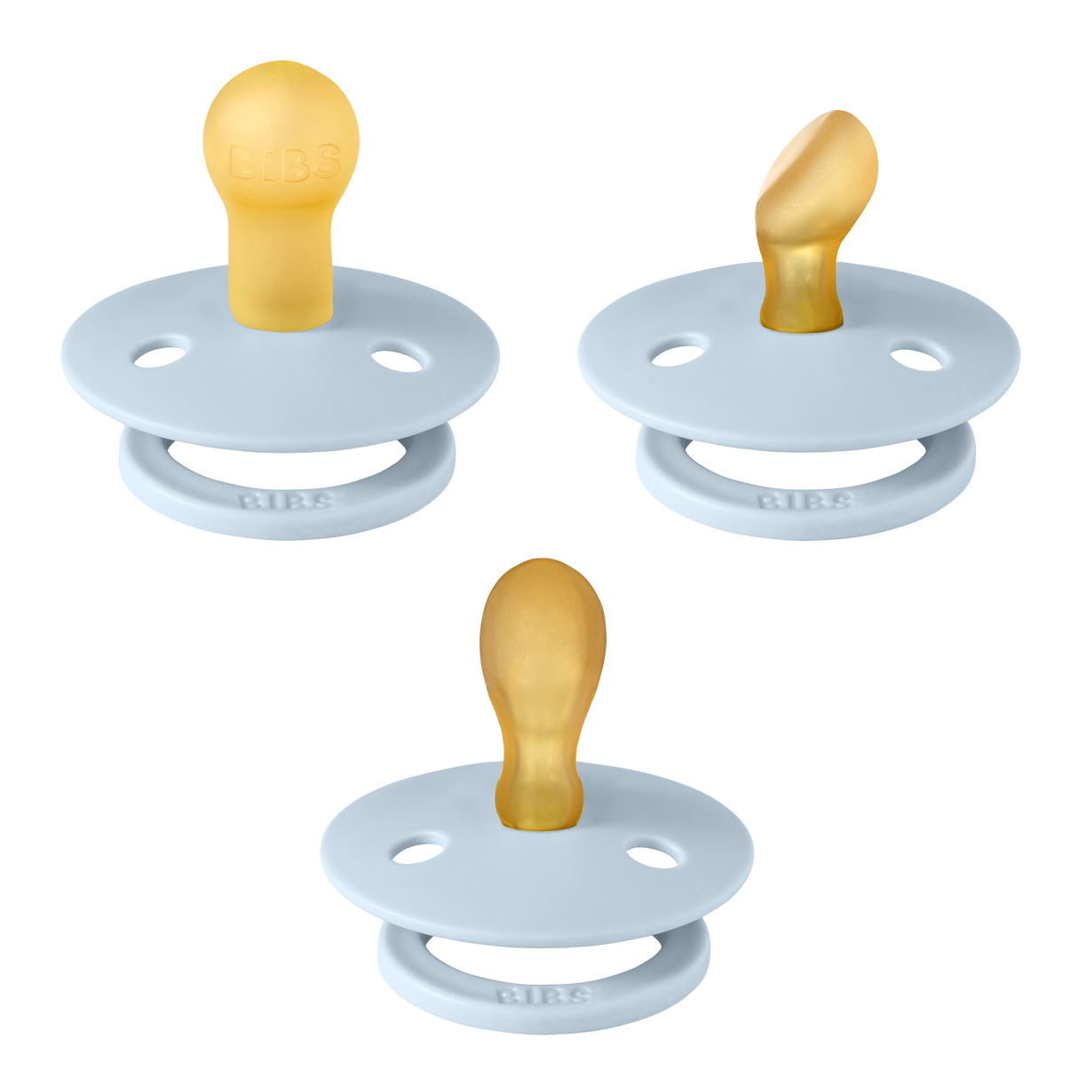 BIBS Colour Try It 3 Piece Pacifier Set - Baby Blue