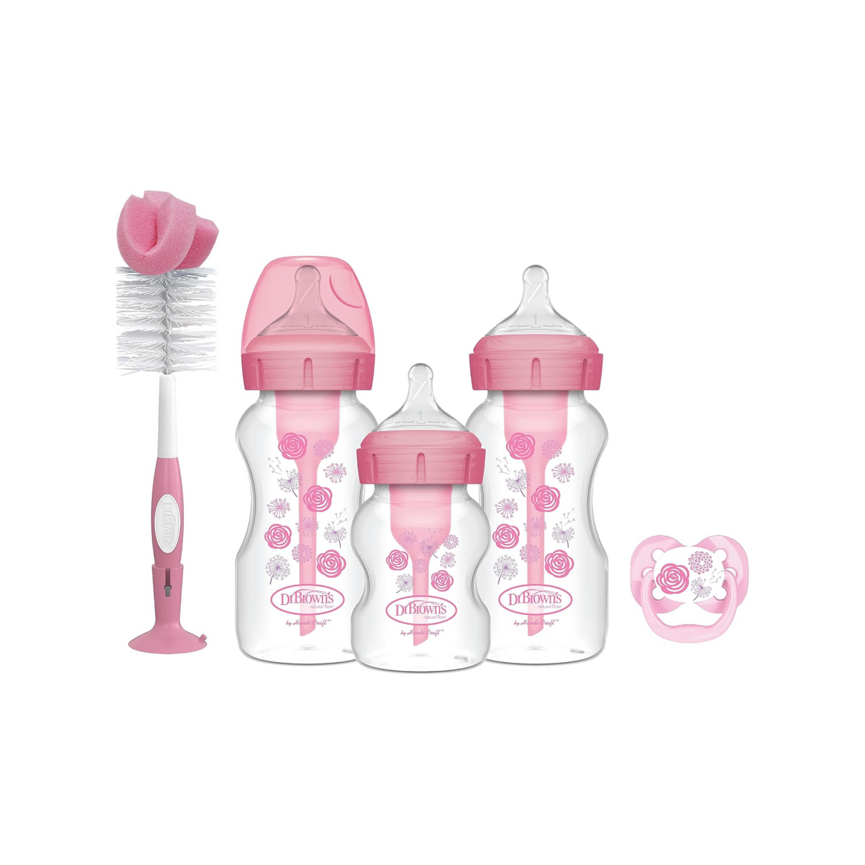 Dr Brown’s Natural Flow Options+ Anti-Colic Bottle Gift Set - Pink