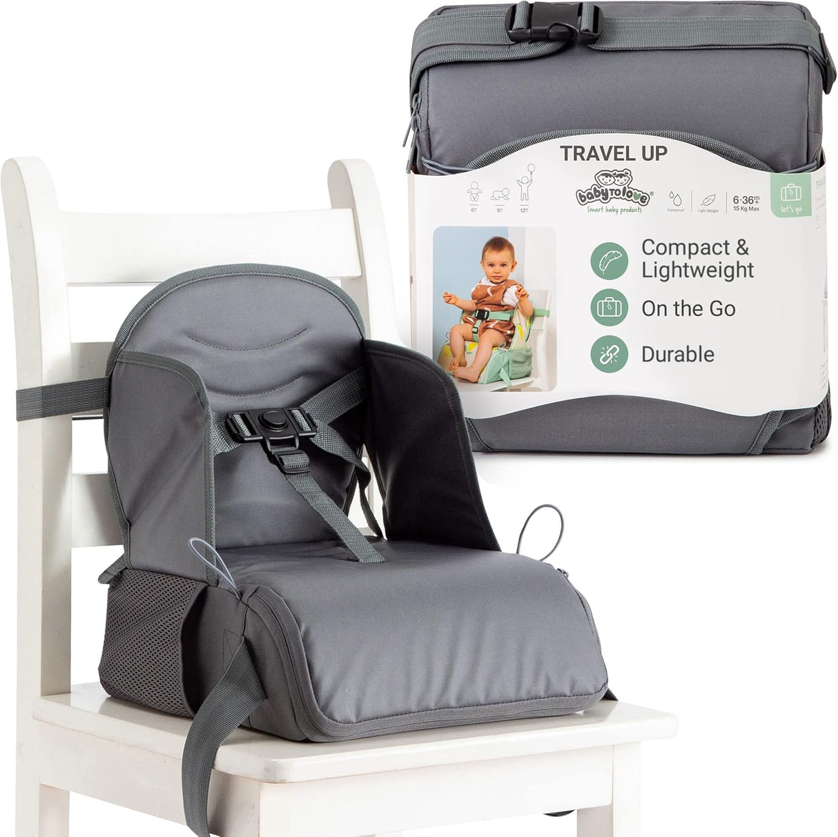 Baby to Love Travel Up Backpack Chair & Booster Seat - Anthracite