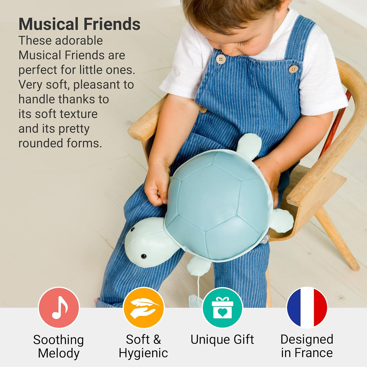 Little Big Friends: Sea Collection Pull-String Musical Animal Toy - Emilie the Turtle