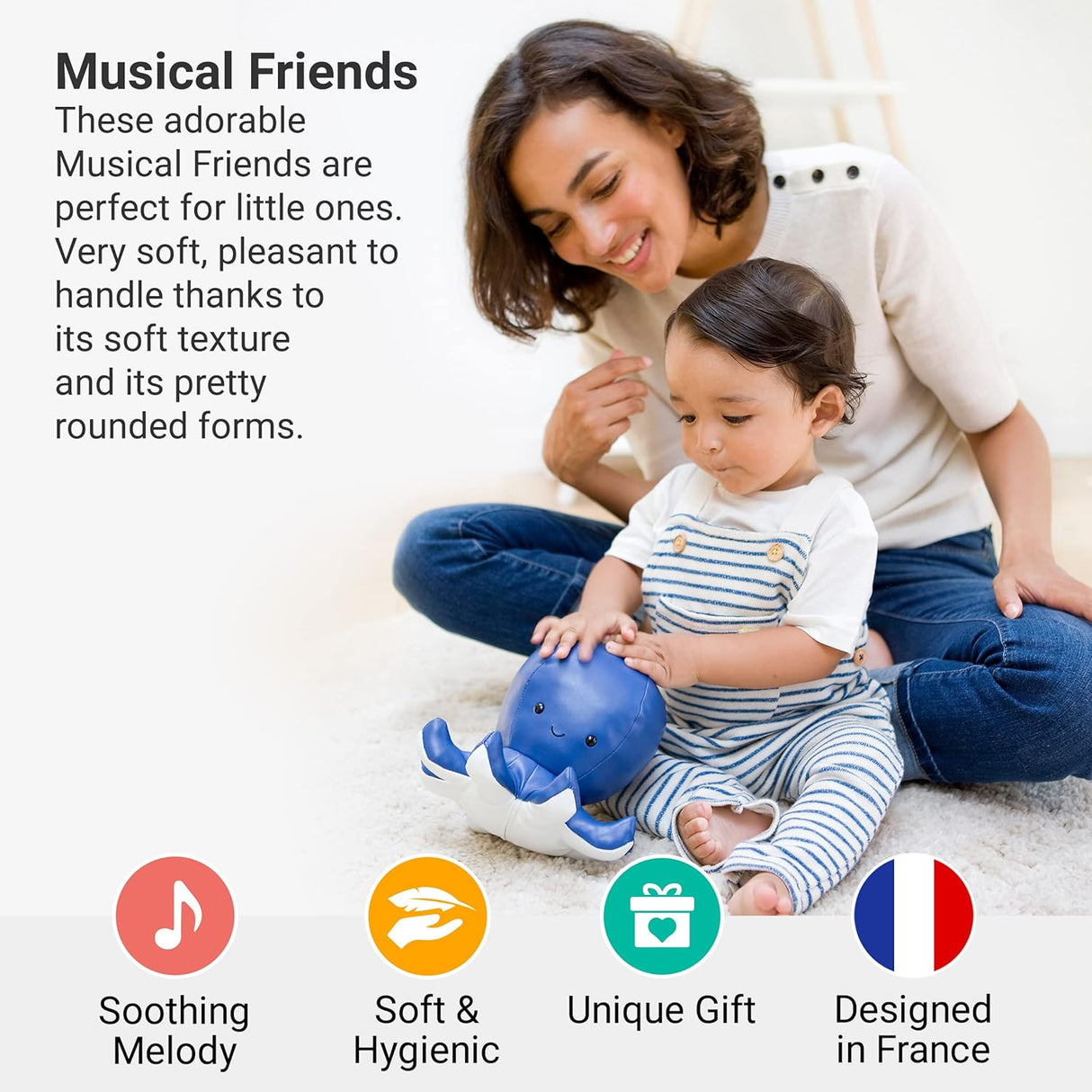 Little Big Friends: Sea Collection Pull-String Musical Animal Toy - Octave the Octopus