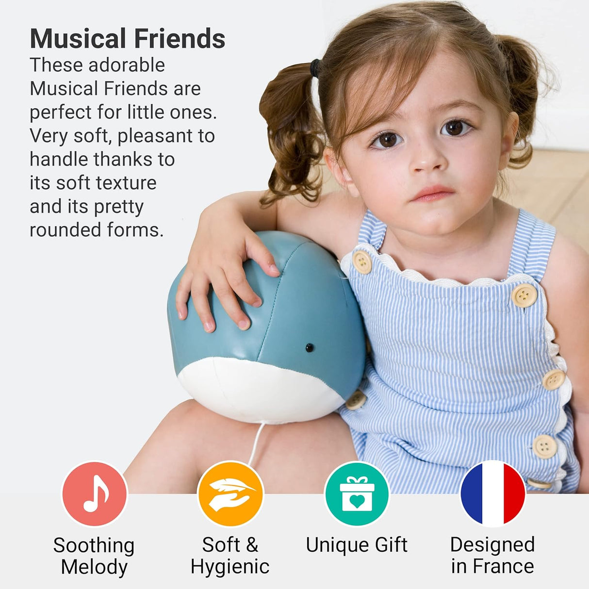 Little Big Friends: Sea Collection Pull-String Musical Animal Toy - Madeleine the Whale