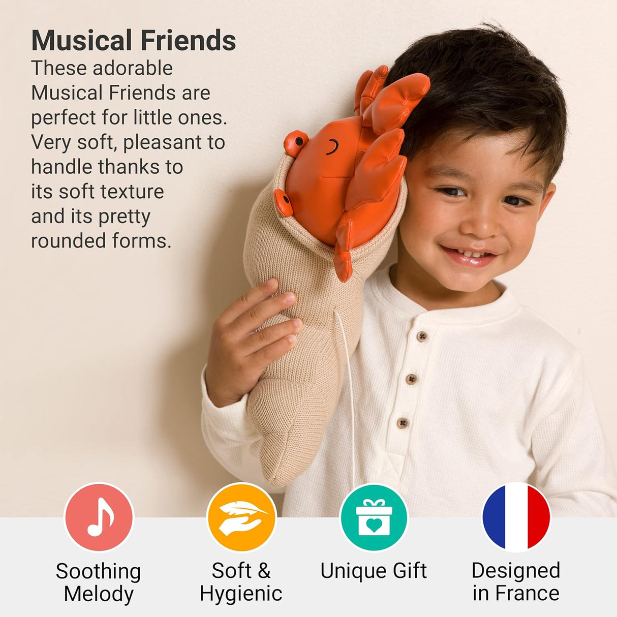 Little Big Friends: Sea Collection Pull-String Musical Animal Toy - Brigette the Hermit Crab
