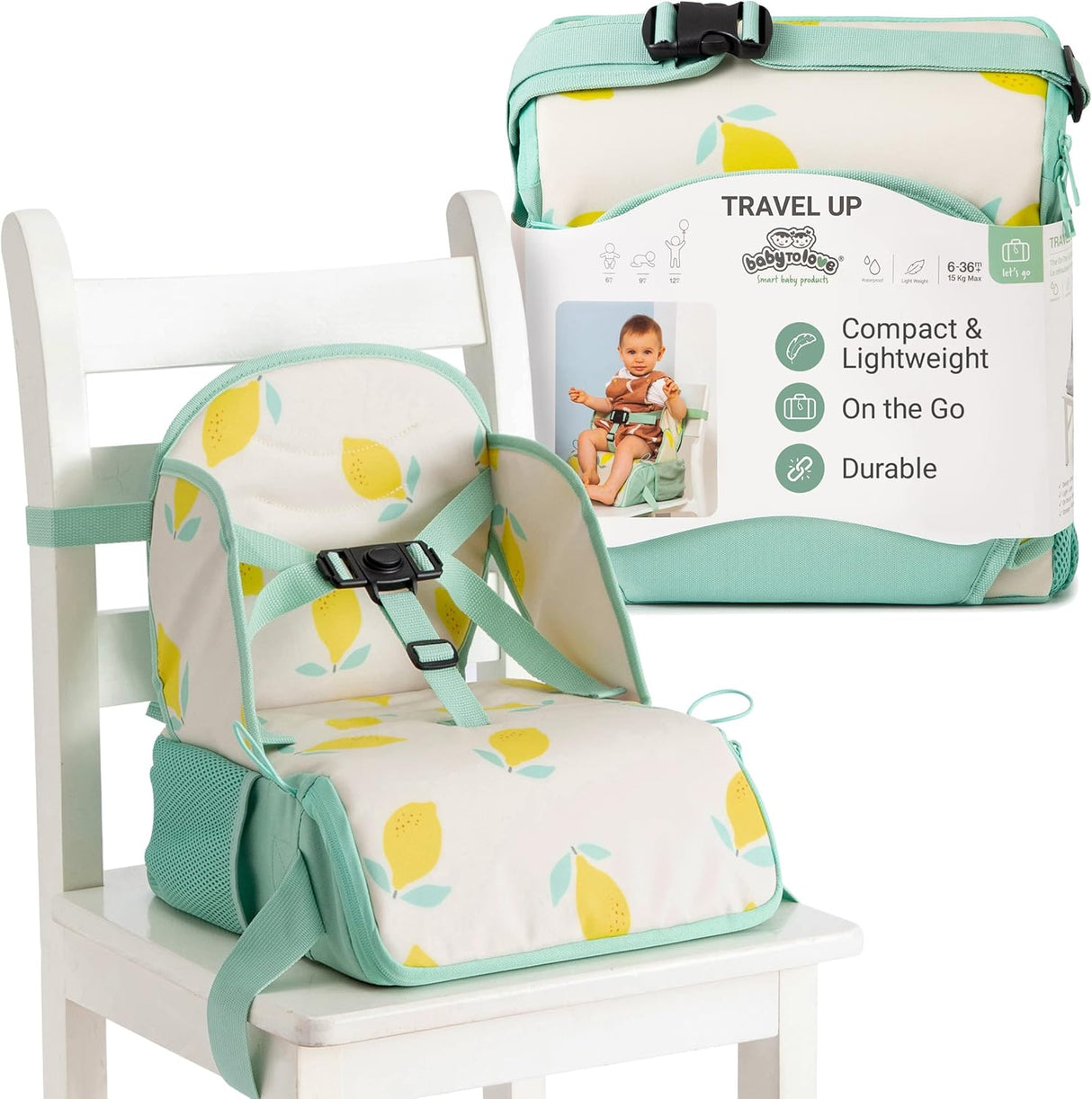 Baby to Love Travel Up Backpack Chair & Booster Seat - Happy Lemon