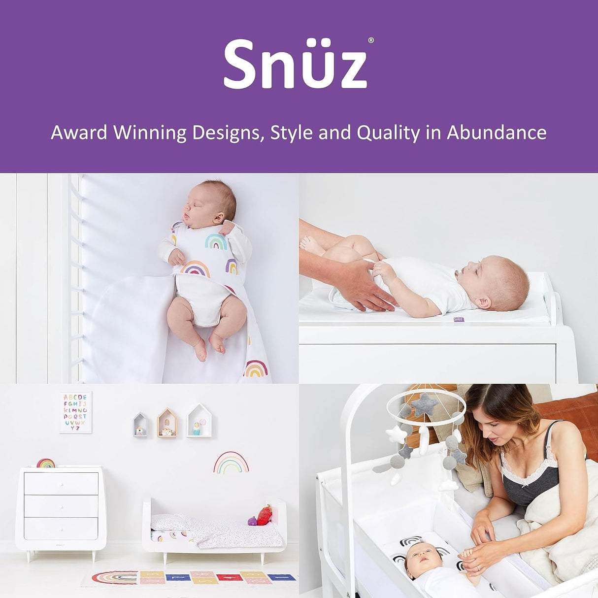 SnuzCloud 3-in-1 Baby Sleep Aid & Night Light - Grey