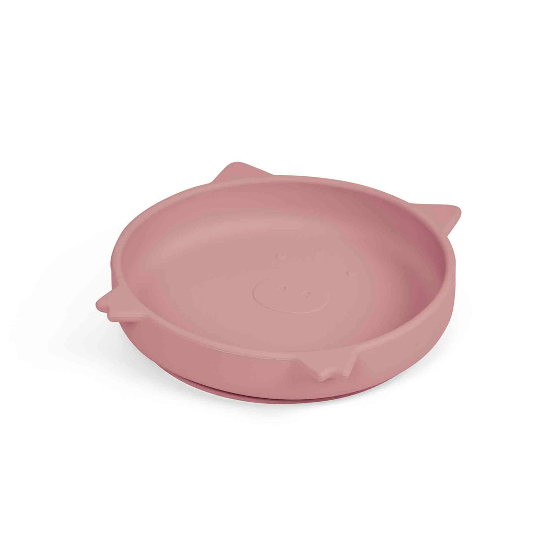 Ickle Bubba 6 Piece Pig Silicone Feeding Set includes Bowl, Plate, Bib, Cup & Cutlery - Pink